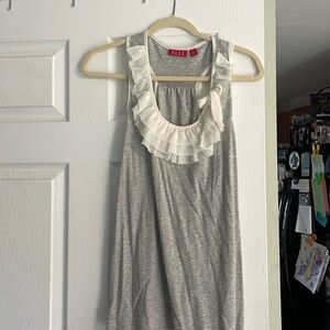 Gray ruffles racer back tank top